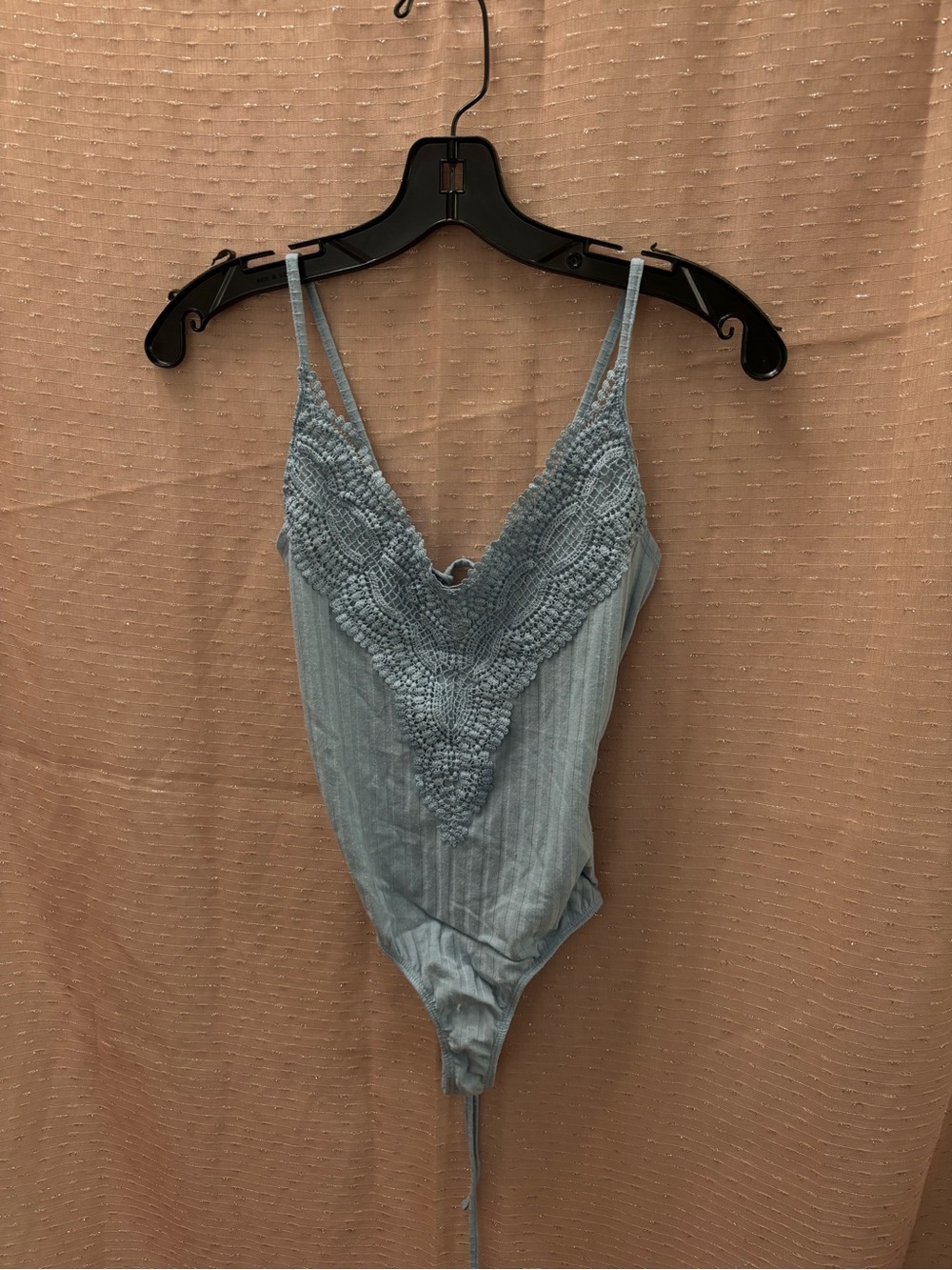 Rue21 Light Chambray Blue Lace-Trim Bodysuit